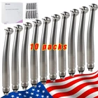 10 PCS NSK Style Dental High Speed Handpiece Push Button Type 4Hole Turbine