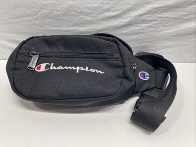 Champion Fanny Pack Waist Pouch Sling Bag Black Adjustable 2 Zip Pockets Black