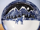 1 VINTAGE FOLK CRAFT "WOLF' ROUND 12" PLATTER — photo 2