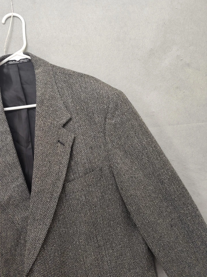 Blazer TravelSmith Hombres 46R Espiga Mezcla Lana Chaqueta Abrigo Deportivo Clásico Foto 3 de 4