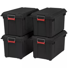 21 Gal. Heavy-Duty Stackable Storage Tote Set of 4