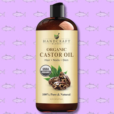 Premium Organic Castor Oil 100 Pure and Hexane-Free Cold-Pressed Beauty 16 fl.