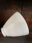 Vtg Art Deco White Milk Glass Torchiere Lamp Ribbed Globe / Shade Cone 5" T 6" D — photo 10