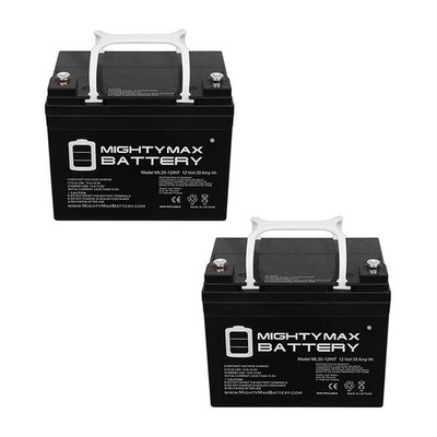 Mighty Max 12V 35AH INT Battery Replacement for Power Patrol SLA1156 - 2 Pack