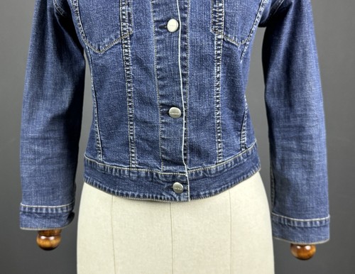 WEEKEND MAX MARA Blue Denim Silver Button Jean Jacket Size US 4 IT 38 - Picture 6 of 15