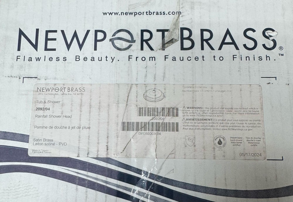 Newport Brass 2092/04  12" Rainfall Showerhead, Satin Brass*