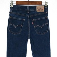 Levi's 721 womens high rise skinny jeans size 27 stretch solid dark wash blue