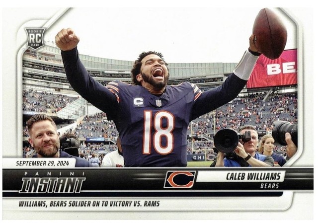 2024 Panini Instant Football Card #58 Caleb Williams Rookie Card Bears