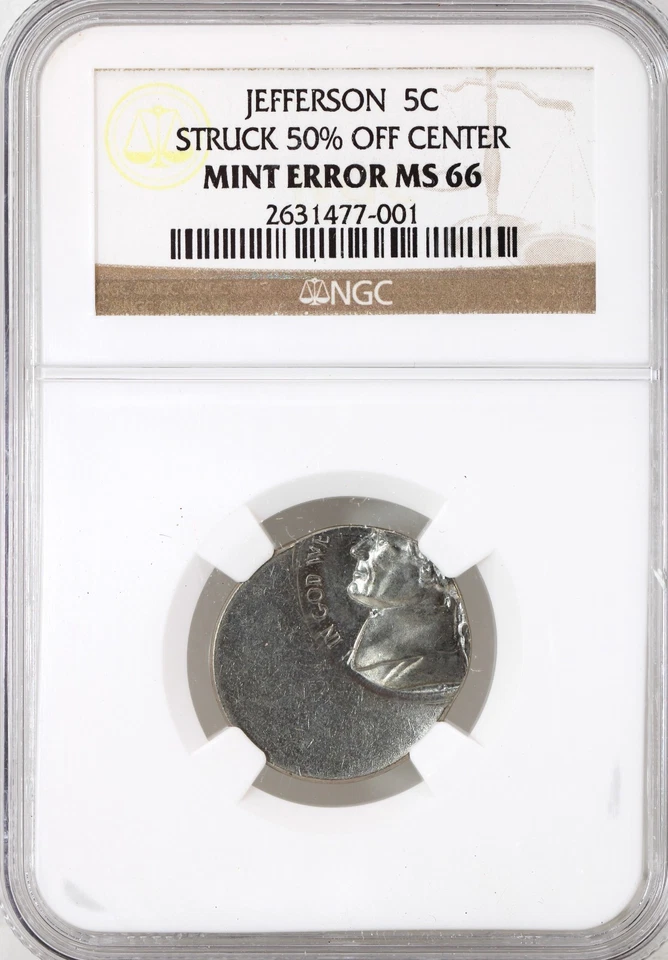 Jefferson Nickel NGC MS 66 Struck 50% Off Center (No Date) - Image 3 of 4