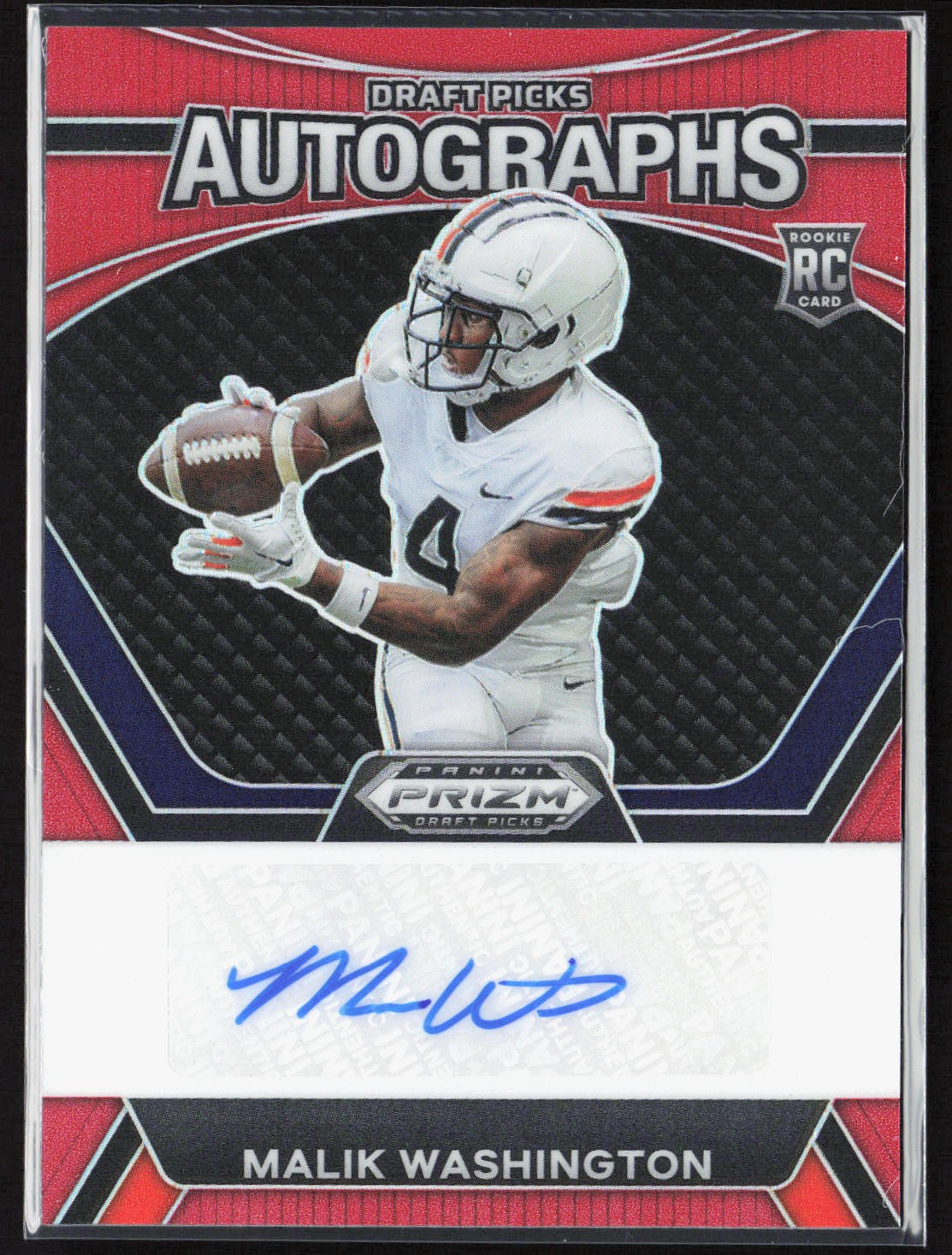 Malik Washington Panini Prizm Draft Picks Draft Picks Autographs #DPAMWN Red