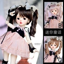 1/6 1/4 1/3 Double Ponytail High-Temperature Fibre Silk Wig Fit BJD Doll