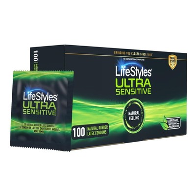Ultra Sensitive Natural Latex Condoms Value Pack - 100 Count, Triple Tested, Sil