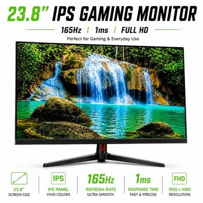 24 Inch Gaming Computer Monitor 165 Hz FHD 1ms HDMI Freesync Ultra Thin VESA