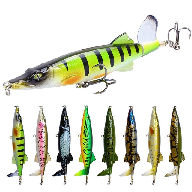 8/Lot Fishing Lure Propeller Bait Wobbles Rotating Spiral Tail Tackle