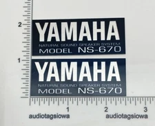Yamaha Model NS-670 Speaker Badge Logo Pair Silver Aluminum Custom Made