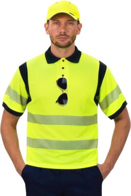 High Vis Visibility kurzärmeliges Arbeits-Poloshirt Hi-Vis-Shirts Hi-Viz Medium
