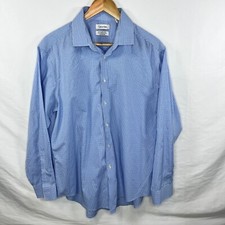 Calvin Klein Slim Fit Non-Iron Blue Gingham Dress Shirt 17 32/33