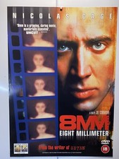8mm. Eight Millimeter. Nicolas Cage. Original UK Video Poster.