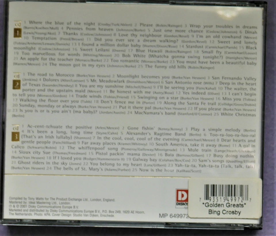 Bing Crosby Golden Greats 3 CD Set - 75 Songs - Image 2 of 4