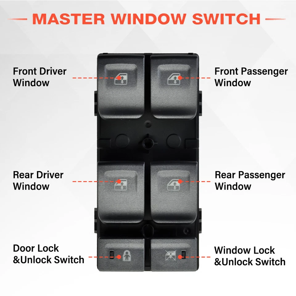 Control de interruptor de ventana para Chevy Silverado GMC Sierra Canyon 2014-2021 23427098 Foto 4 de 4