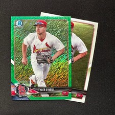 2018 Bowman Chrome Green Shimmer Refractor Tyler O'Neill #BCP15 + Base Lot