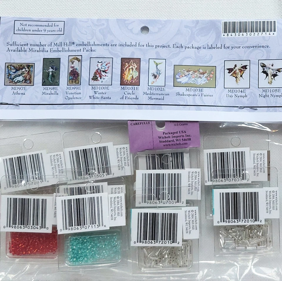 冬季白色圣诞老人纪念品计数十字绣图和珠子 MD100 Corbett — 第 2/4 张图片