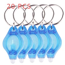 20x LED Mini Keychain Flashlight Key Ring Light Bright Lamp Torch Gifts Lights
