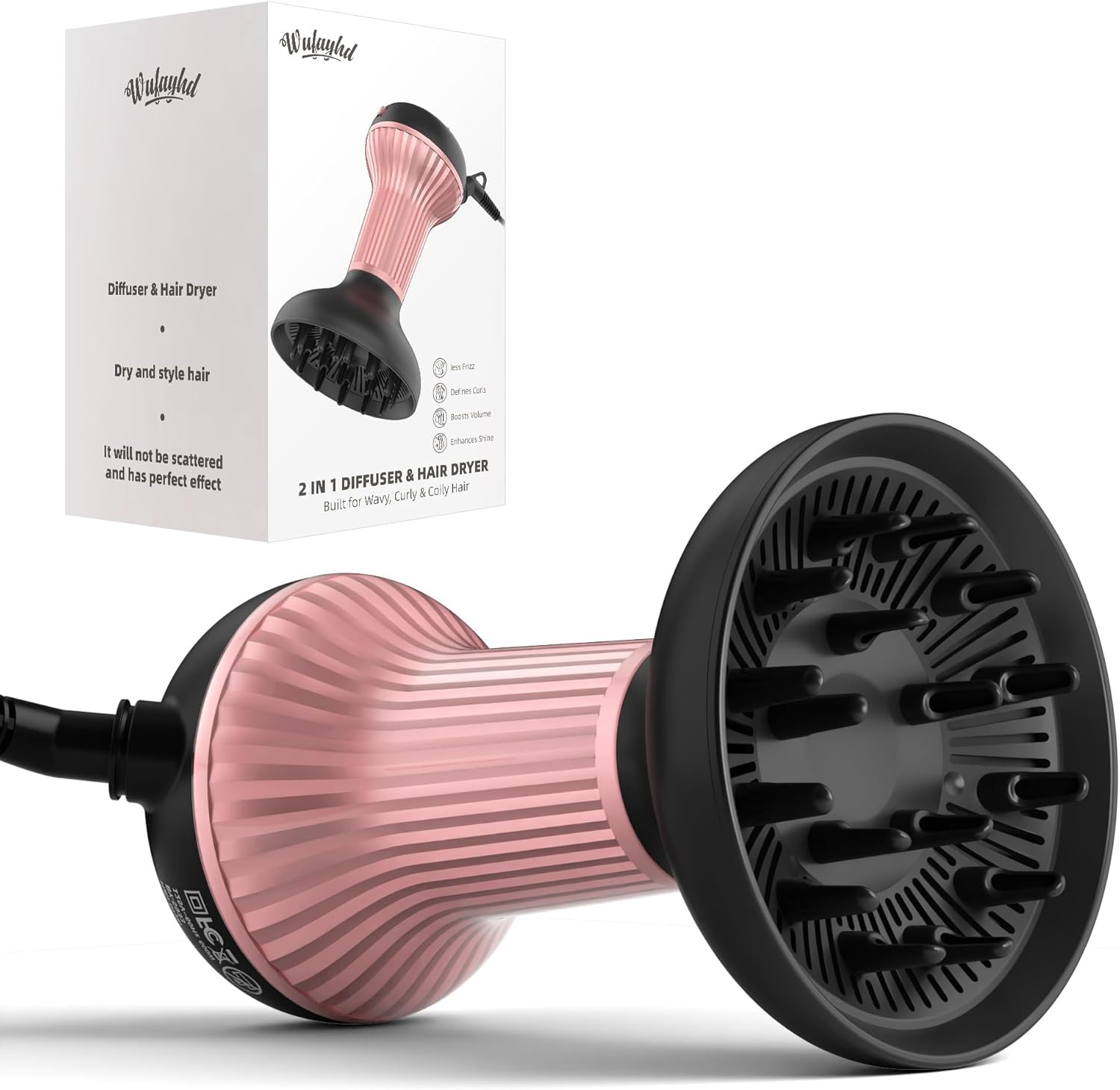 Diffuser Hair Dryer for Curly Hair: Professional 2 in 1 Diffuser & Hair Dryers w