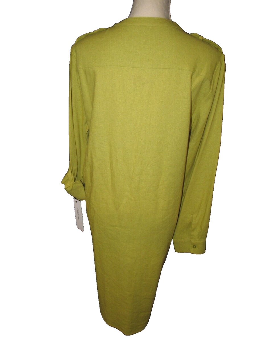 Calvin Klein Ladies Dress, Size 10 in Lime Green Linen Calvin Klein Ladies Dress, Size 10 in Lime Green Linen