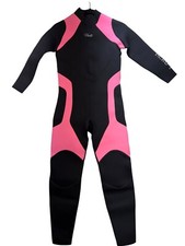 Hevtor Youth Full Body Wetsuit Size 14 Black Pink Long Sleeve Back Zipper NWT