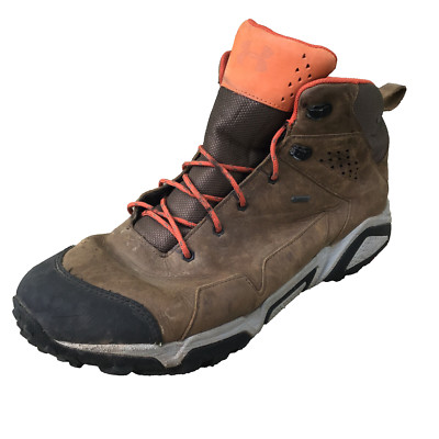 Under Armour Men Size 13 Cupron Tabor Ridge Brown Orange Leather Gore-Tex Boots