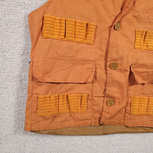 Vintage Hunting Vest K Mart 70s 80s Orange Tan Mens Medium Duck Pockets - Picture 4 of 18