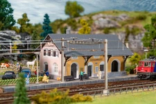 Faller 212128 N scale 1:160 Kit of Swiss Lavin Railway station - NEW 2025