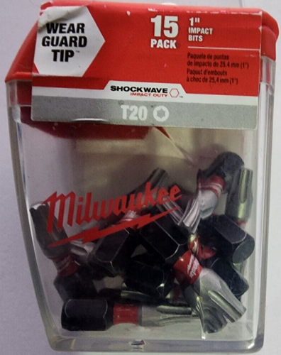 Milwaukee T20 1 in. shockwave impact duty insert bits (15-pack)