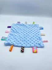 Baby Tags Lovey Security Blanket With Colorful Tags Squares