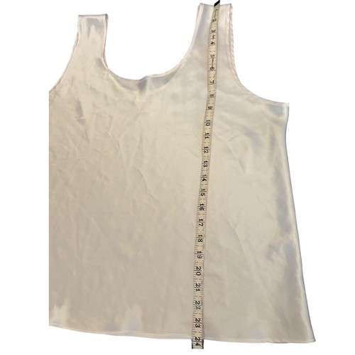 Cinema Etoile Satin Tank Top Sleeveless Casual Blouse White XL - Picture 5 of 8