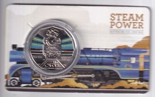 AUSTRALIAN: 2022 50 CENT STEAM POWER TRAIN RAIL VICTORIA RAILWAYS COIN #HM795
