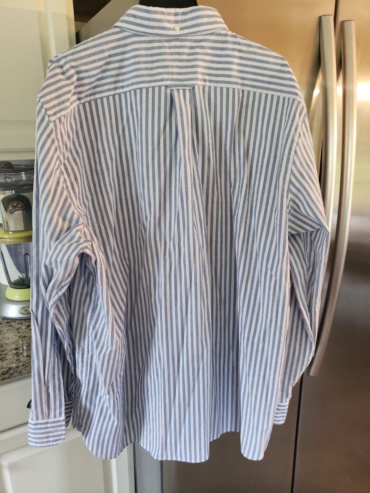 Lands End Sail Rigger Oxford Shirt XXL/T Tall Tailored Fit Stripe