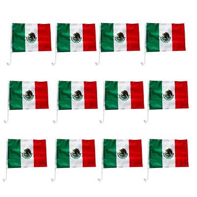 12 PACK MEXICO CAR AUTO DEALER SUPPLIES  Window Clip On Flags  Sale Flag