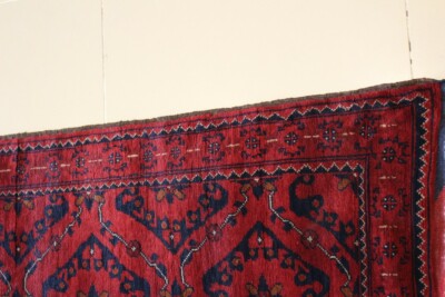 Tapis Coureur Senneh Rouge - Caucasien 2'6 X 9'0 - Laine Nouée Main - Traditionnel