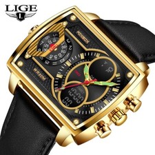 2026 Men Watch Quartz Big Dial Week Seconds Luminous Waterproof Sport Wristwatch