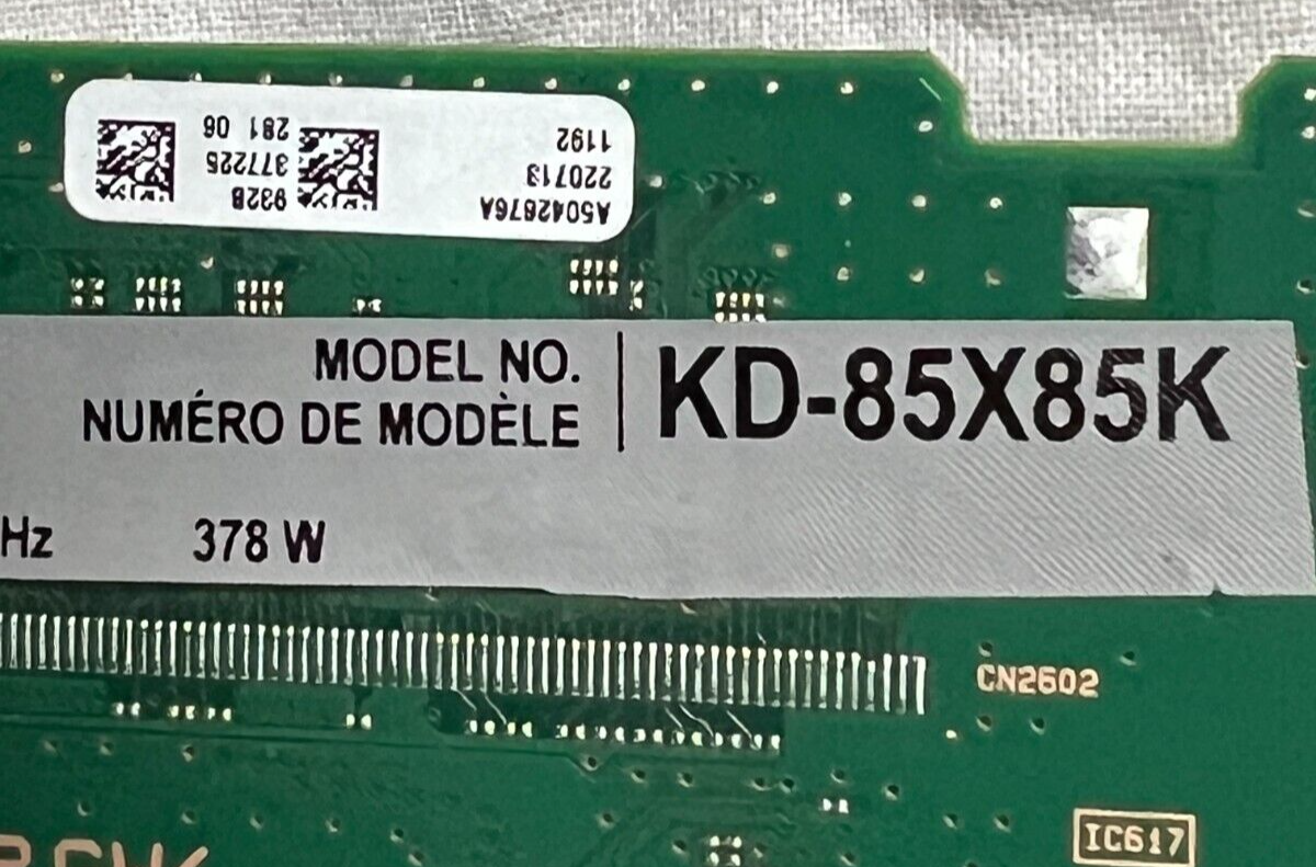 SONY KD-85X85K MAIN BOARD A5042676A 100972432 | eBay