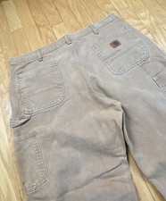 Carhartt B11-BRN Brown Paint Splatter Canvas Carpenter Pants Size Fits 38x32