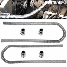 44 Chrome Stainless Steel Universal Flexible Heater Radiator Hose Caps Kit Set