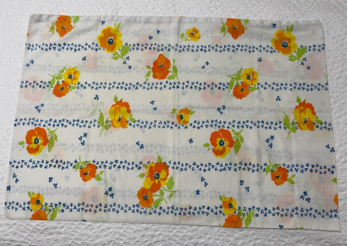 Vintage 70s Pillowcase Standard Size Multicolor Floral