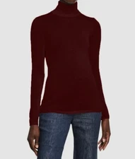 $590 Gabriela Hearst Women's Red Long-Sleeve Cashmere Turtleneck Sweater Size XS