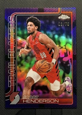 SCOOT HENDERSON 2025-26 Topps Chrome Update Bball Refractor /75 #85 Portland