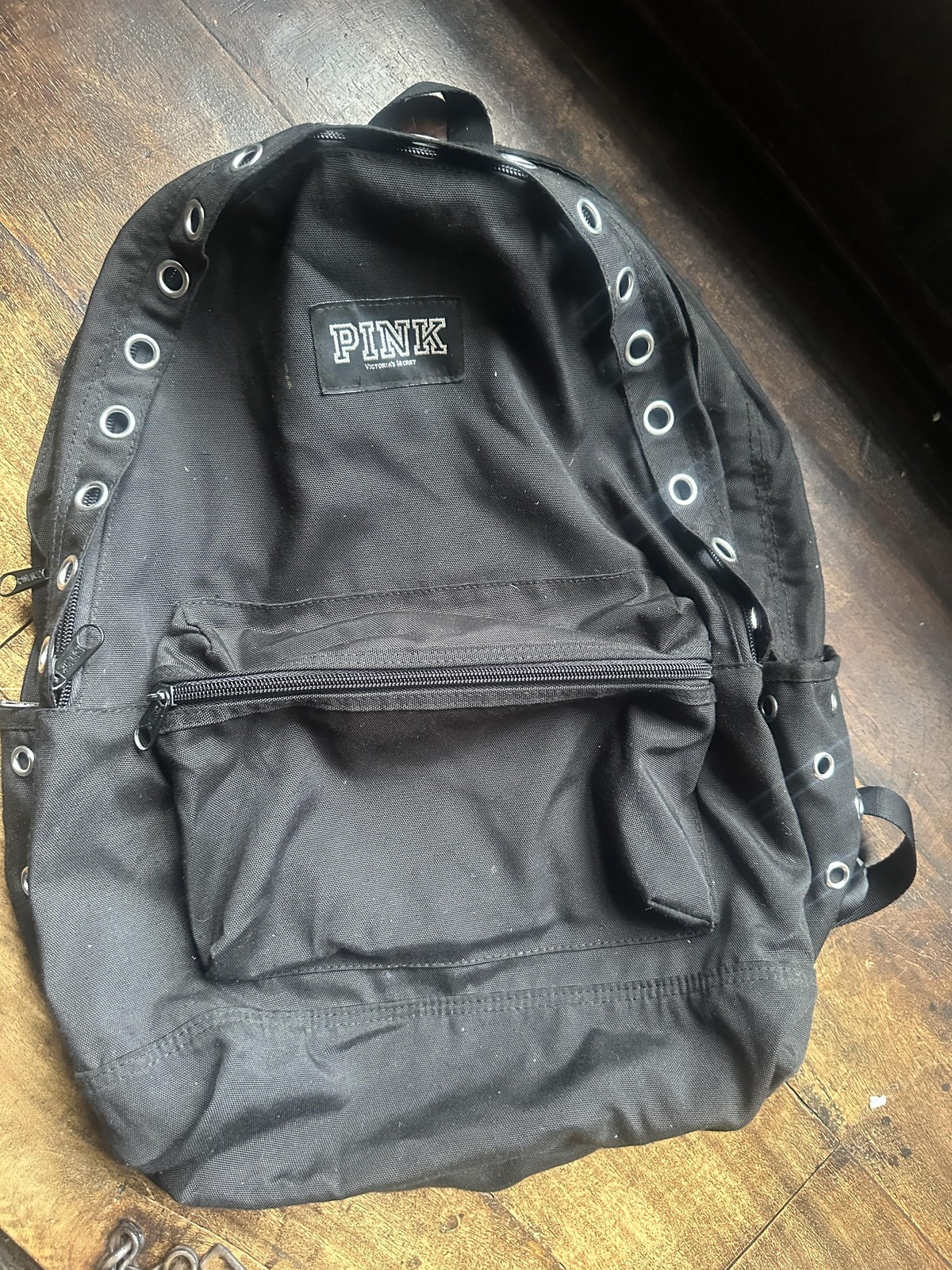 Womens One Size Black Grommet Punk Laptop Bag