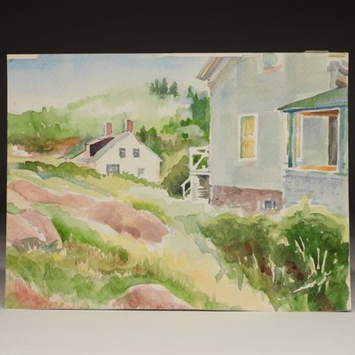 Elise Davis Pieropan New England Summertime Homesteads Watercolor Painting