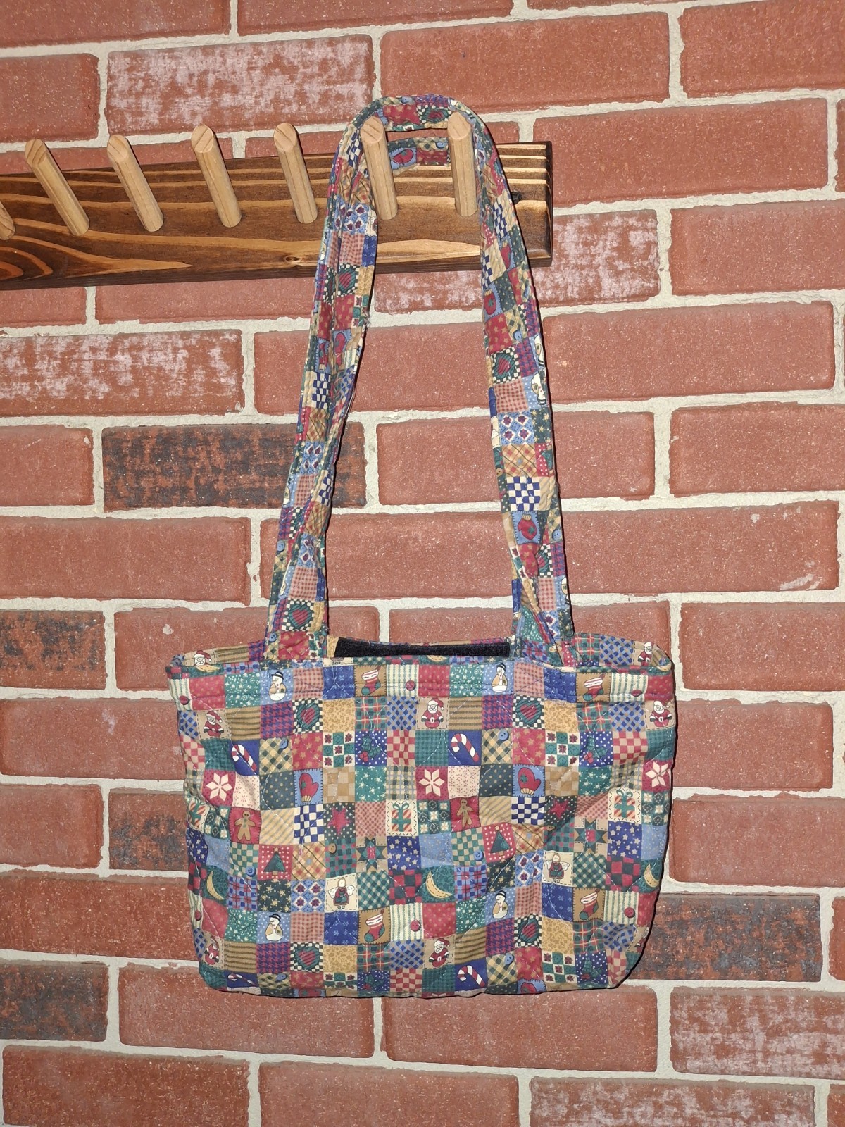 Christmas patchwork shoulder bag Multi-coloured p… - image 1